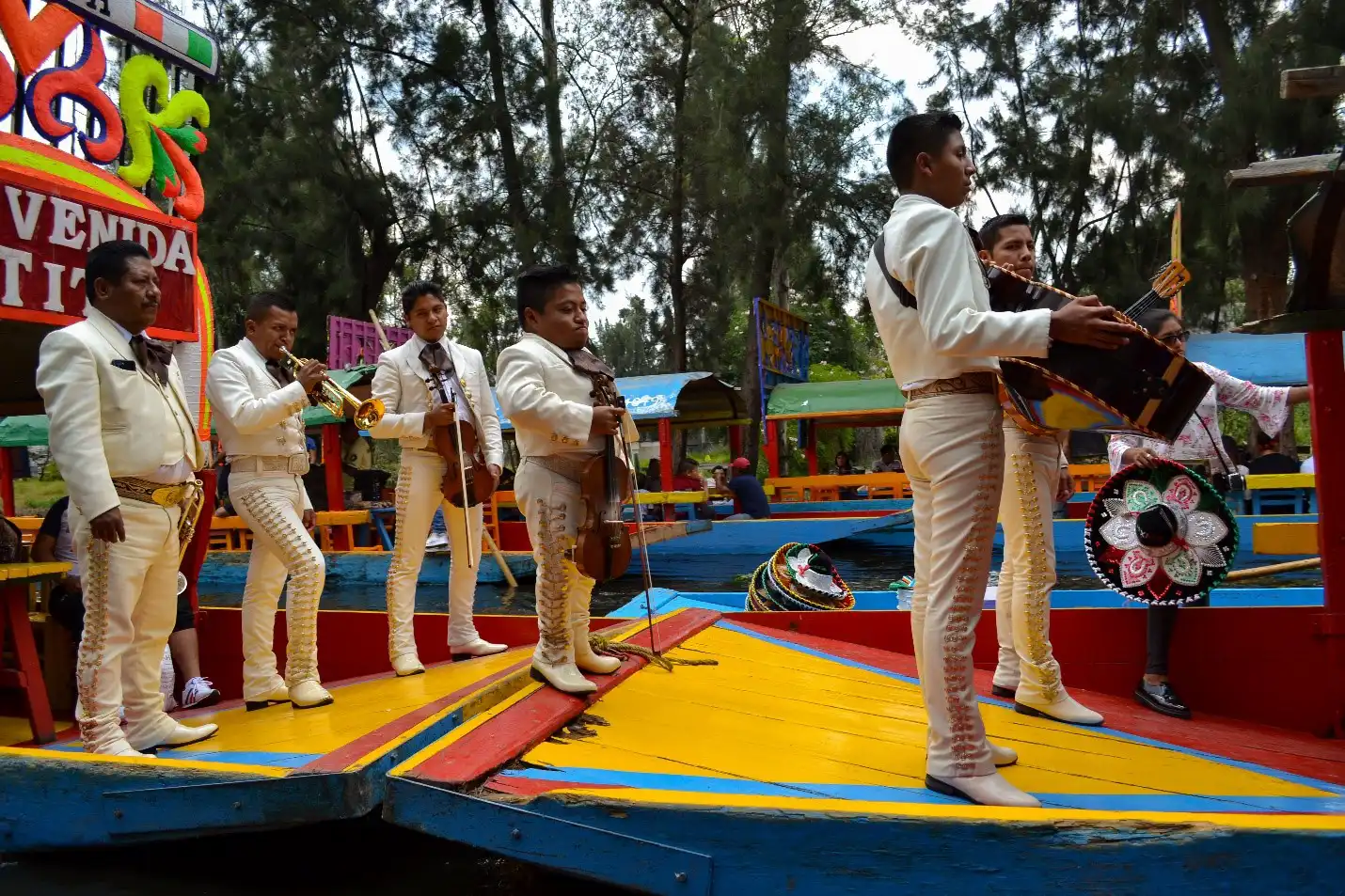 music on trajinera in Mexico